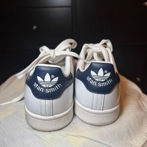 Adidas White and Blue Stan Smith Sneakers / Classic Design